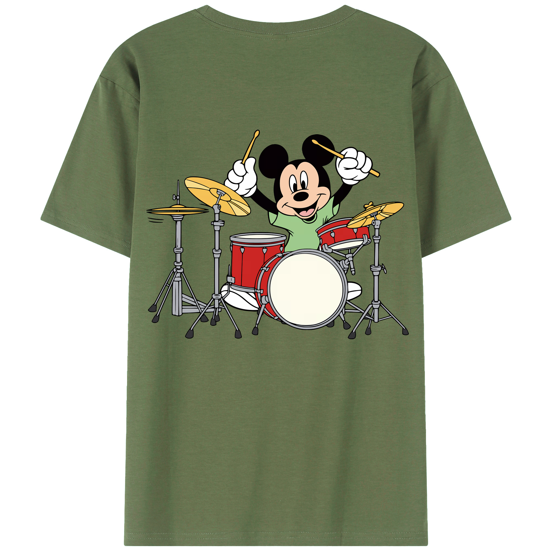 （画像用） ミッキーマウス Mickey Mouse 綿100％ メンズ半袖Tシャツ（バックプリント） 通気性
